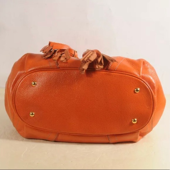 MCM Orange and Gold plated Tassel Handbag Vintage - Picture 7 of 11